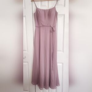 Size 10 Mori Lee Dusty Mauve Spaghetti Strap Maxi Dress Retail 188$